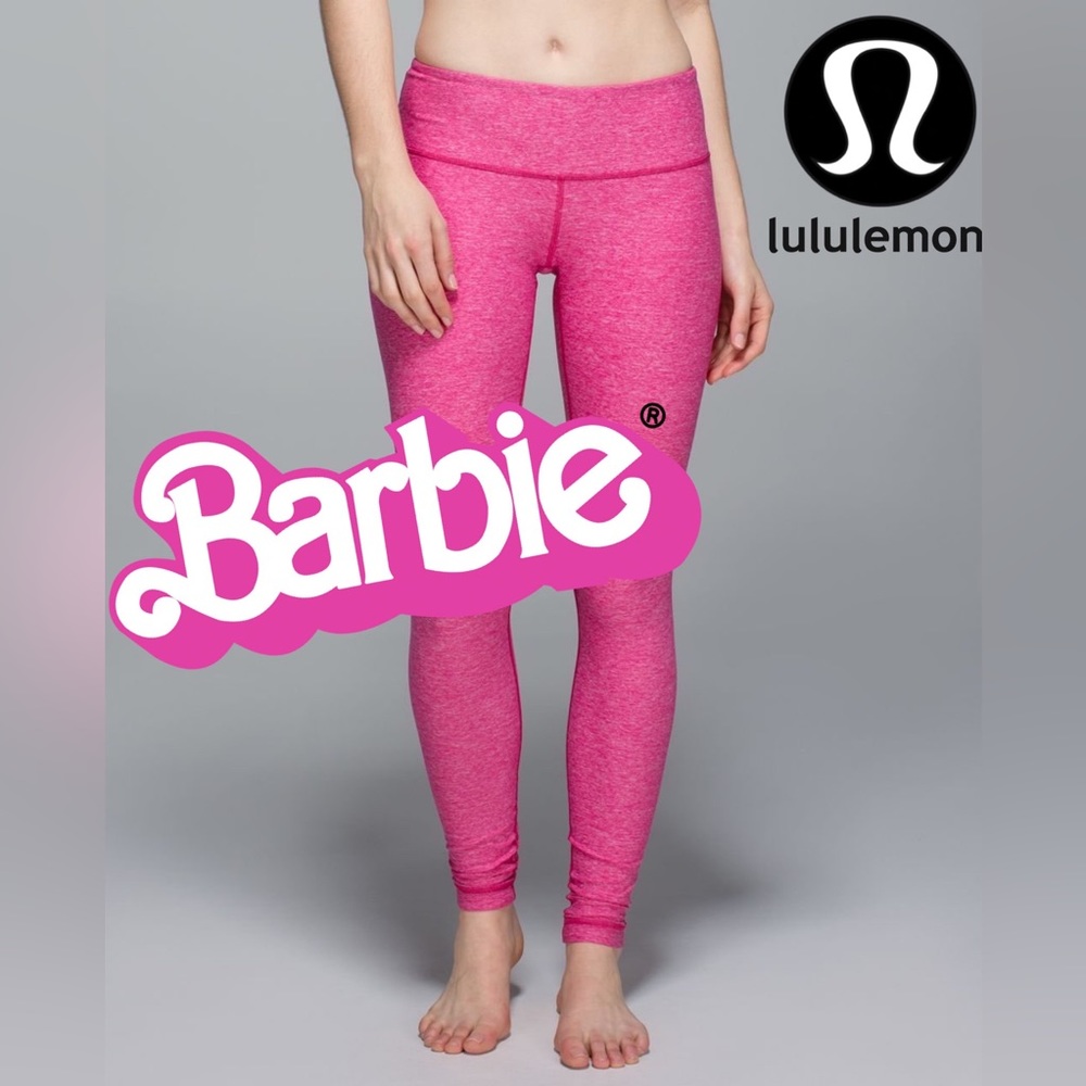 Lululemon Wunder Under Pant Luon in a Heather Barbie Pink 8 Medium